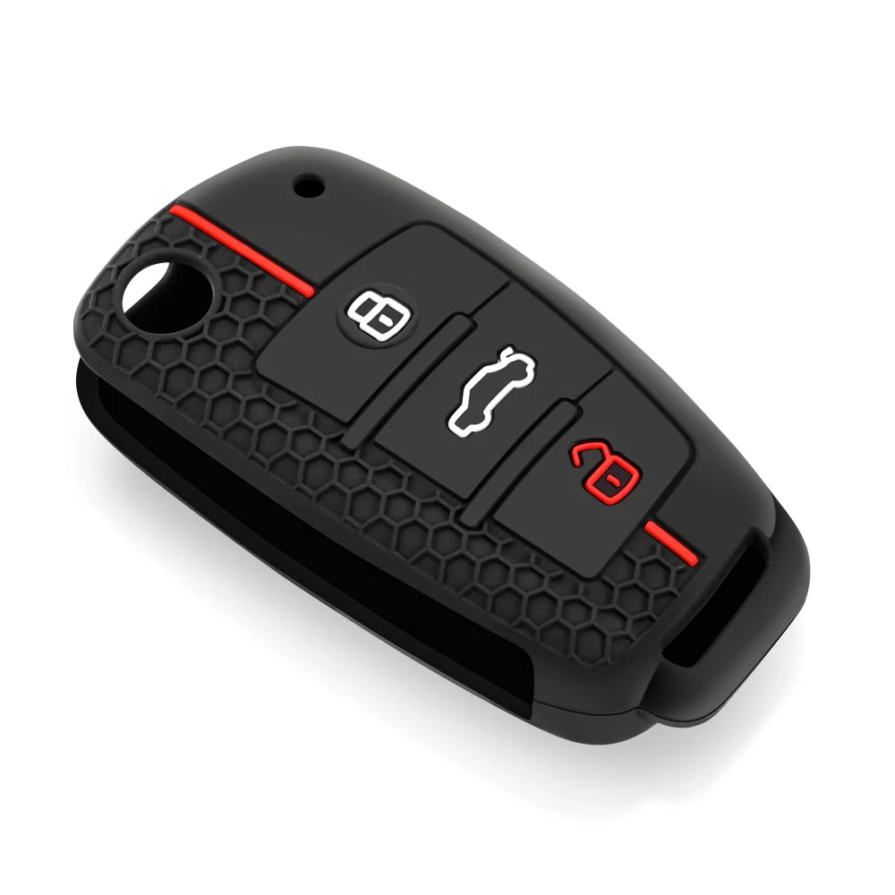 For Audi A4 B7 A6 C5 C6 A1 A3 8P TT Q3 Q2 Q7 TTS R8 S3 S6 RS3 RS6 Accessories Silicone Car Key Caps Case Cover Fob Keychain