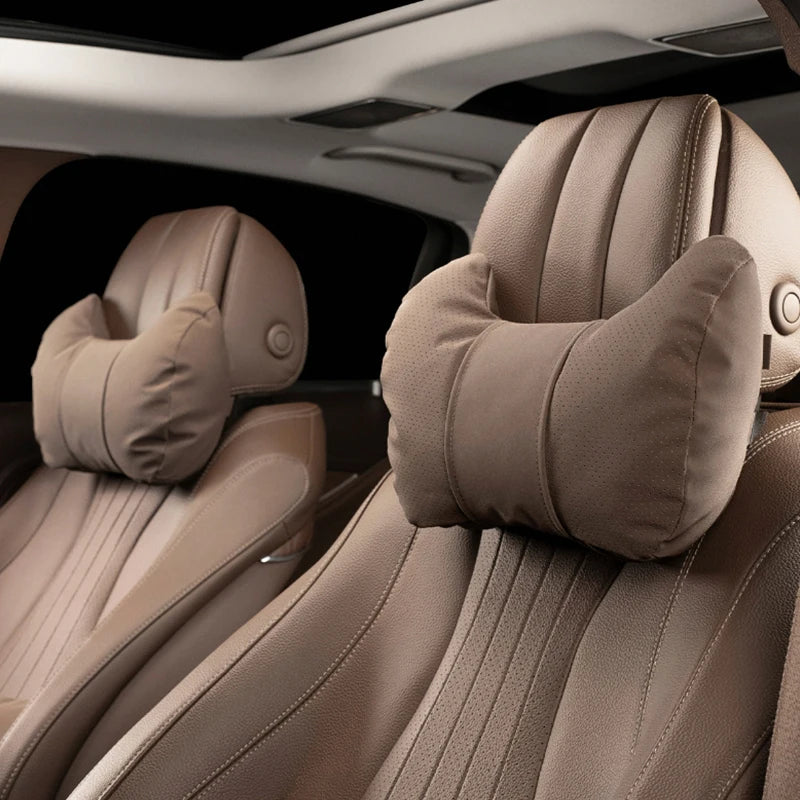 Car Neck Pillow Soft Comfort Auto Seat Waist Support Headrest Mat Travel Rest For Mercedes Benz Tesla Audi Interior Accessories
