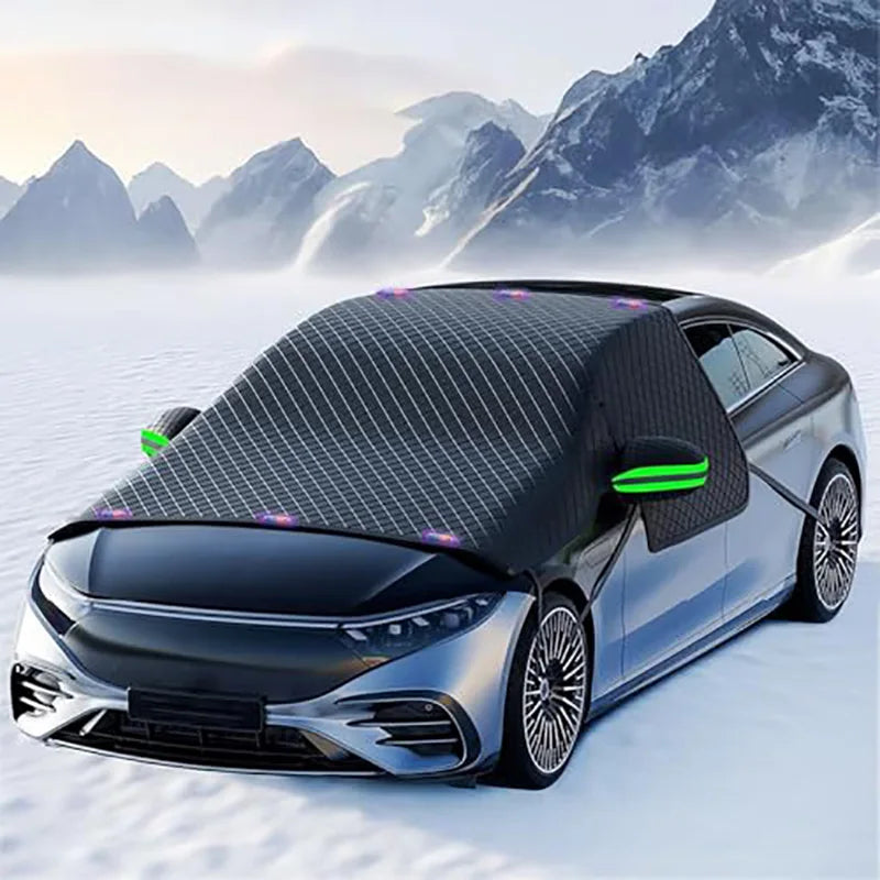 Magnetic Large Windshield Snow & Frost Cover with Side Window and Mirror Protection