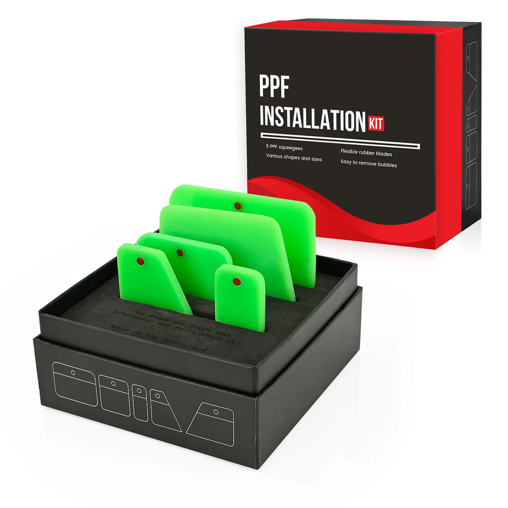 FOSHIO 5-Piece Magnetic PPF Squeegee Set – Anti-Scratch Vinyl Wrap & Window Tint Scraper Kit