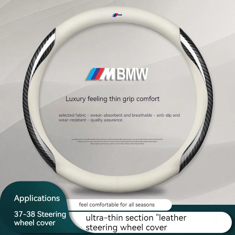 Anti-Slip Carbon Fiber Leather Steering Wheel Cover