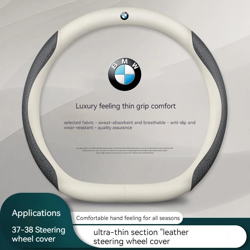 Anti-Slip Carbon Fiber Leather Steering Wheel Cover