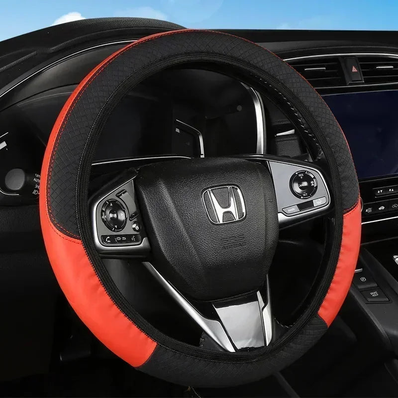 PU Carbon Fiber Leather Steering Wheel Cover