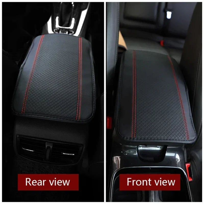 Car Armrest Storage Mat – Leather Center Console Protector