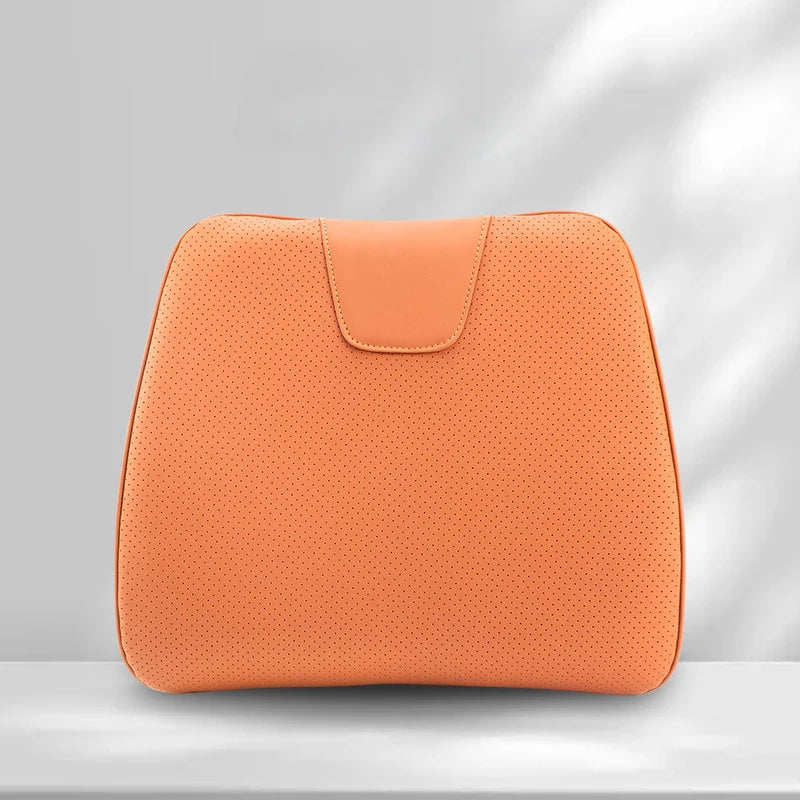 Tesla Leather Seat Cushion – Non-Slip Memory Foam Lumbar Pillow