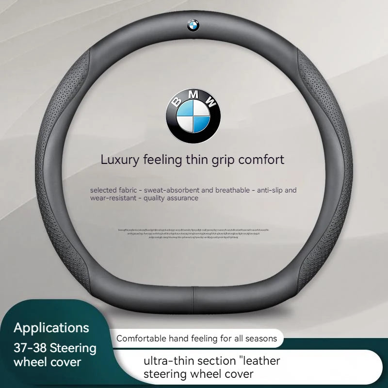 Anti-Slip Carbon Fiber Leather Steering Wheel Cover