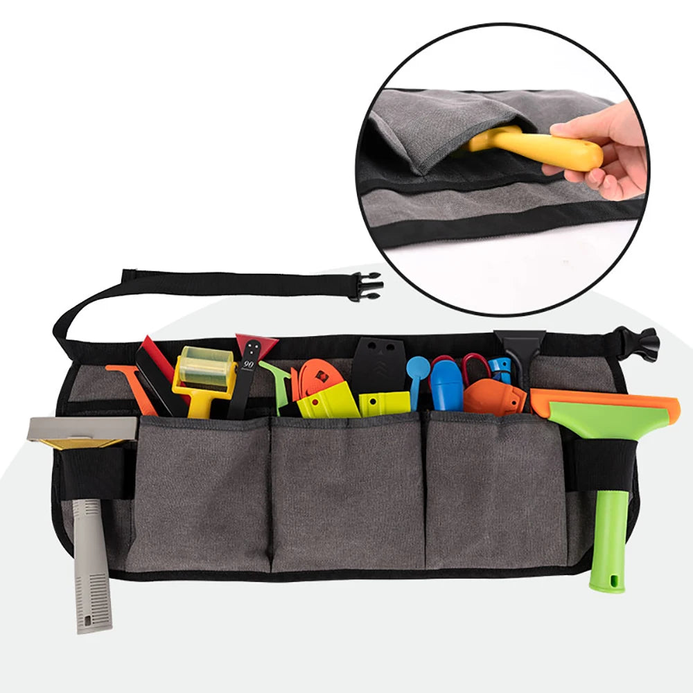 FOSHIO 13-Pocket Waist Tool Bag for Car Wash and Vinyl Wraps