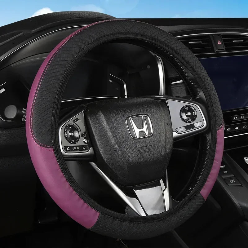 PU Carbon Fiber Leather Steering Wheel Cover