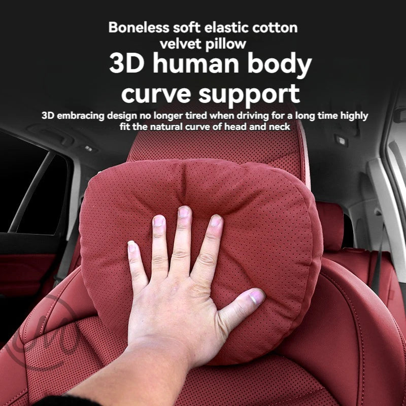 Tesla Car Neck & Lumbar Support Pillow – Compatible with Model 3, Y, S, X, and S-Class