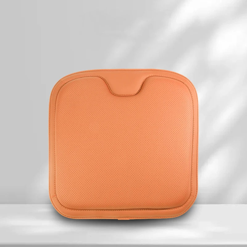 Tesla Leather Seat Cushion – Non-Slip Memory Foam Lumbar Pillow