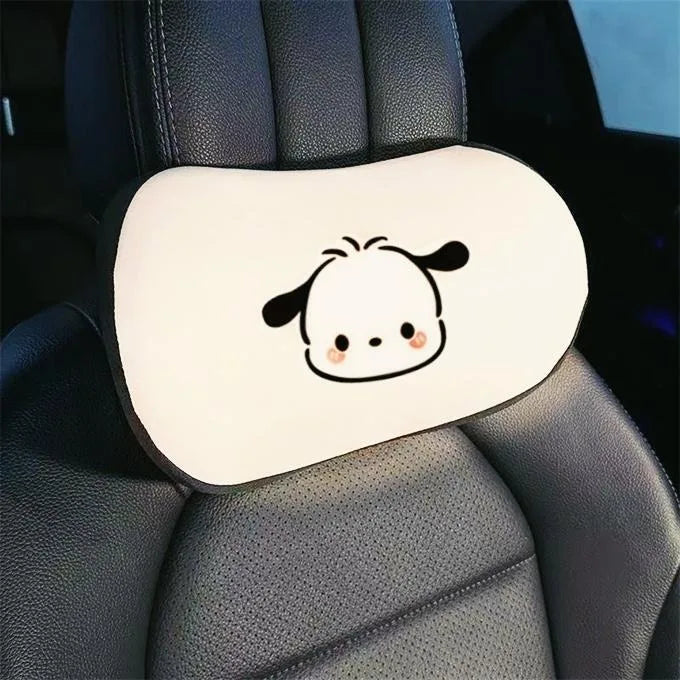 Universal Car Seat Cushion Cover – Breathable Cute Sanrio/Kawaii Headrest & Neck Pillow
