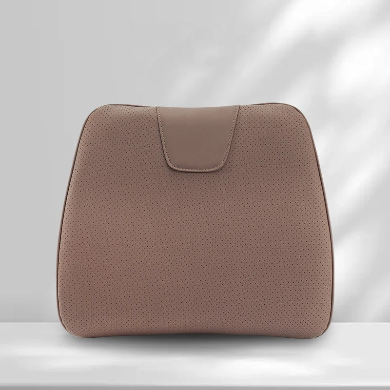 Tesla Leather Seat Cushion – Non-Slip Memory Foam Lumbar Pillow