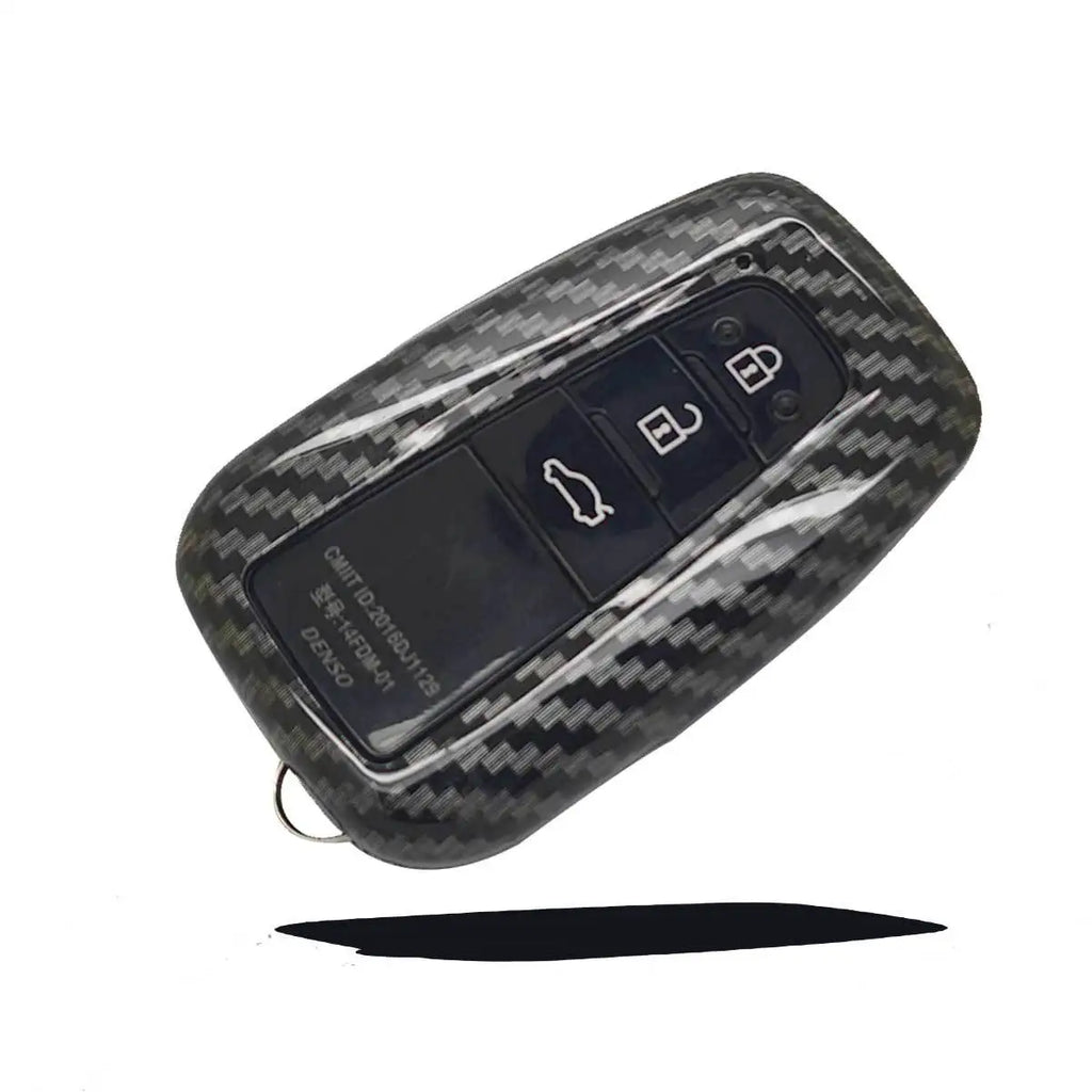 Silicone Carbon Fiber Car Smart Key Case Cover for Toyota Camry RAV4 CHR Prius Corolla Avalon 2018 2019 2020 2021
