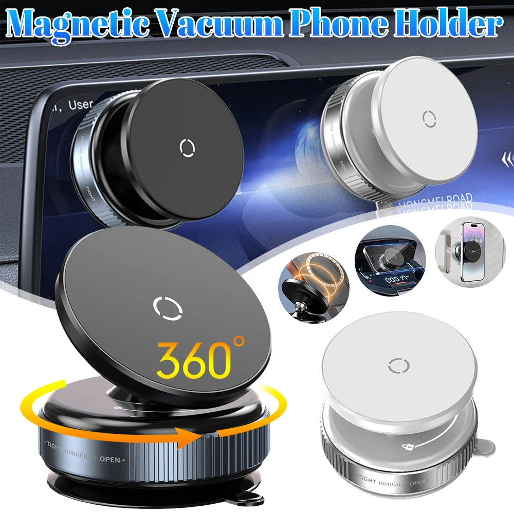360° Rotating Magnetic Car Phone Holder – Universal Navigation Stand with Suction Cup