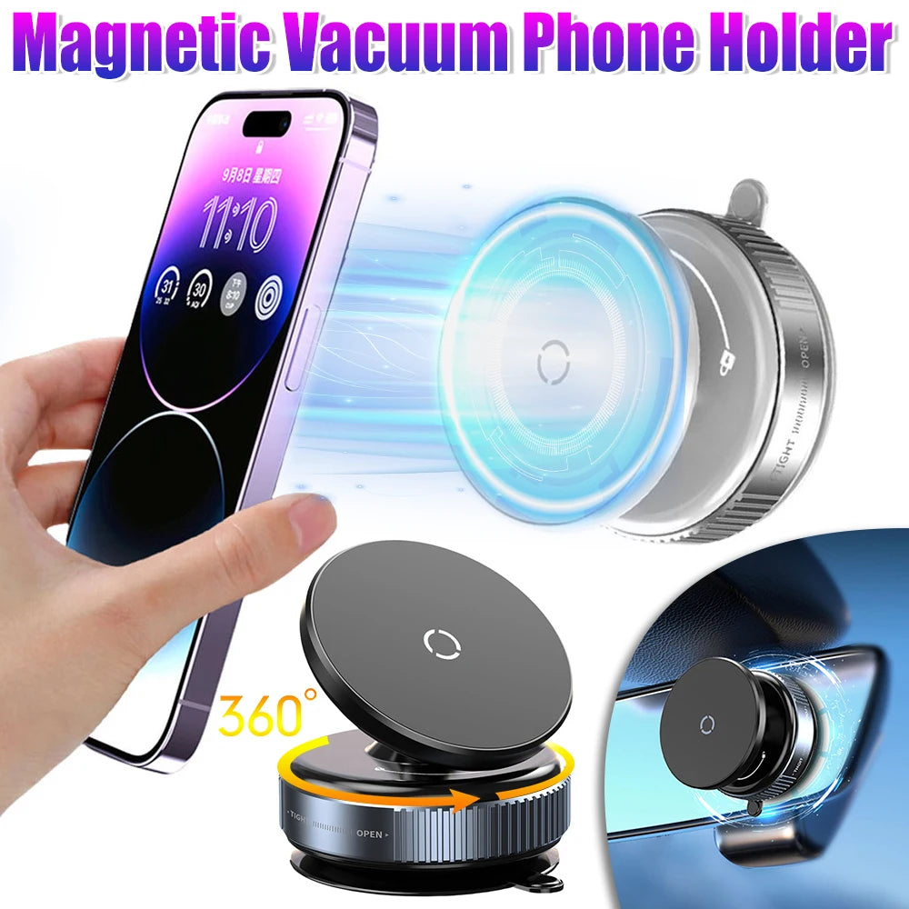 360° Rotating Magnetic Car Phone Holder – Universal Navigation Stand with Suction Cup
