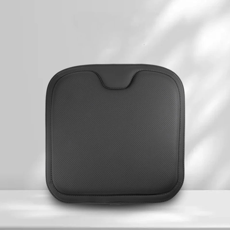 Tesla Leather Seat Cushion – Non-Slip Memory Foam Lumbar Pillow