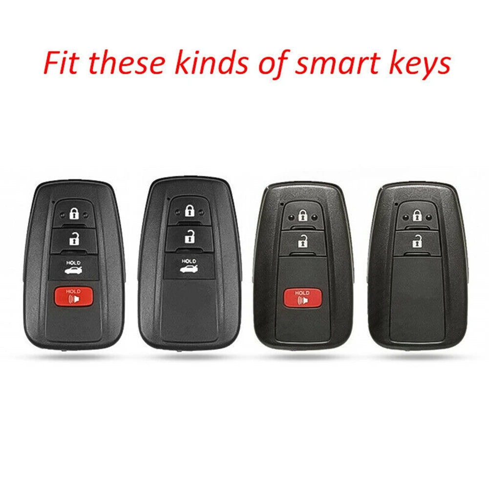 Silicone Carbon Fiber Car Smart Key Case Cover for Toyota Camry RAV4 CHR Prius Corolla Avalon 2018 2019 2020 2021