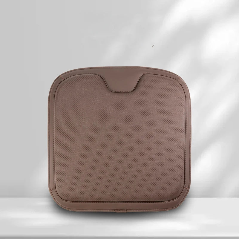 Tesla Leather Seat Cushion – Non-Slip Memory Foam Lumbar Pillow