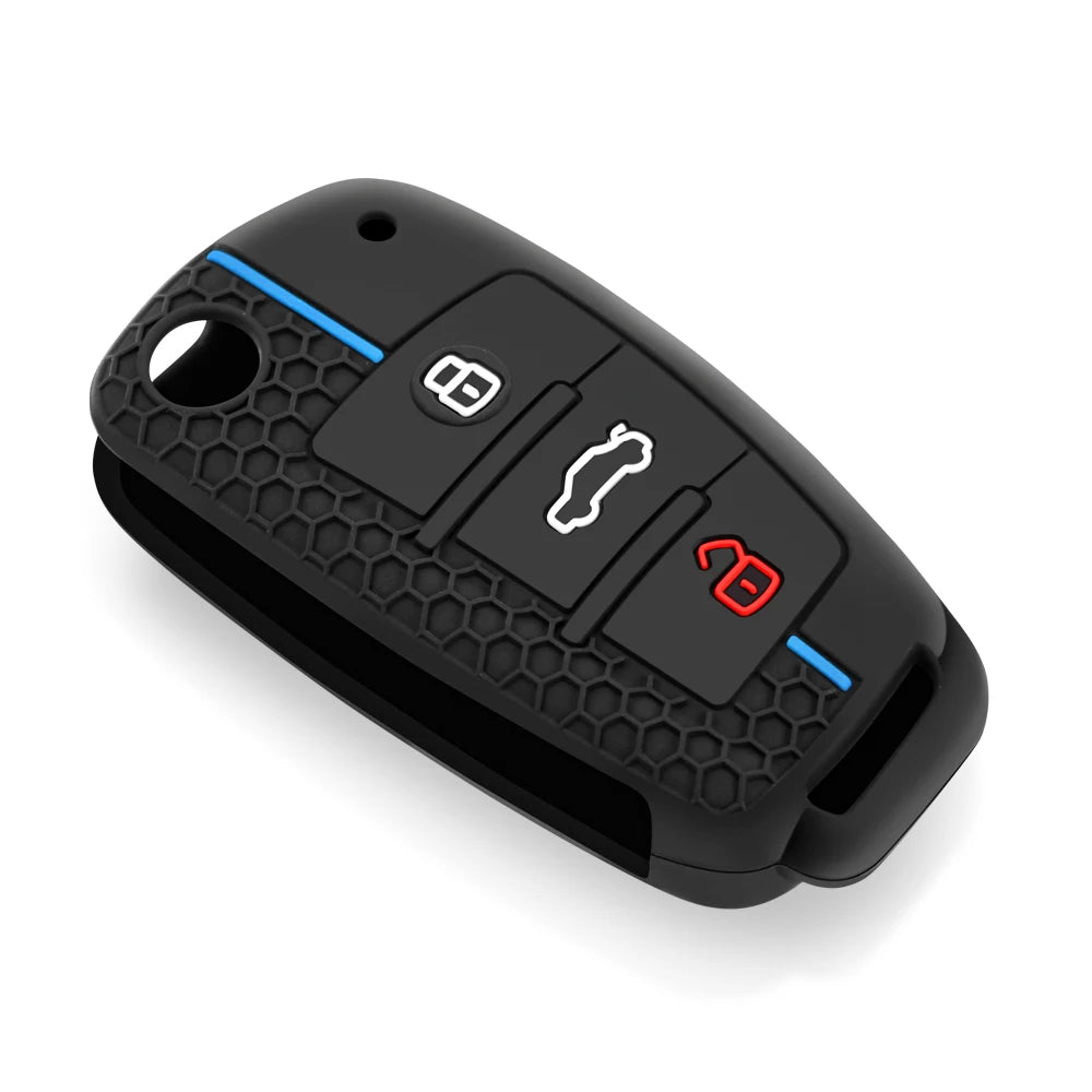 For Audi A4 B7 A6 C5 C6 A1 A3 8P TT Q3 Q2 Q7 TTS R8 S3 S6 RS3 RS6 Accessories Silicone Car Key Caps Case Cover Fob Keychain