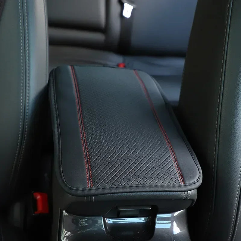 Car Armrest Storage Mat – Leather Center Console Protector