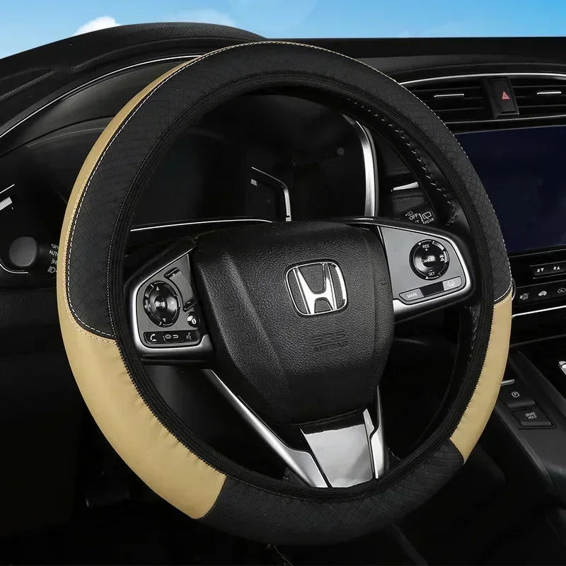 PU Carbon Fiber Leather Steering Wheel Cover