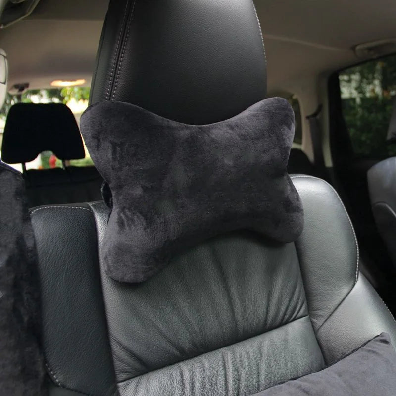 Car Neck Pillow – Cotton Flannel Cushion for BMW, Audi, VW, Ford, Honda, Tesla, Mercedes-Benz, Lexus, Infiniti