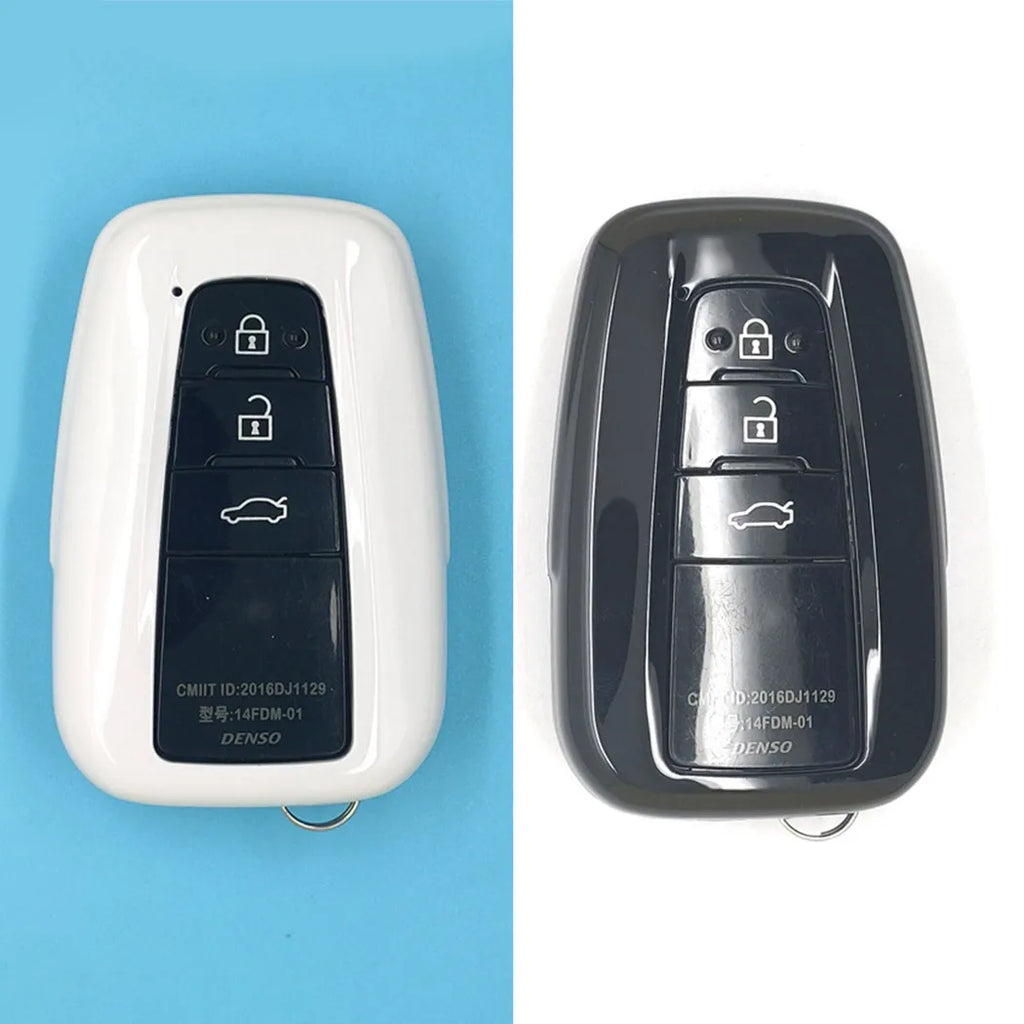 Silicone Carbon Fiber Car Smart Key Case Cover for Toyota Camry RAV4 CHR Prius Corolla Avalon 2018 2019 2020 2021