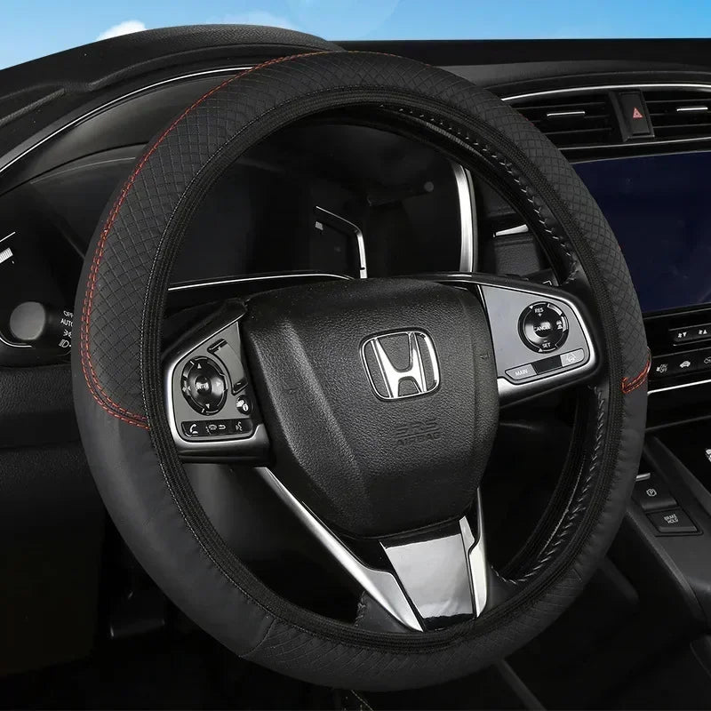PU Carbon Fiber Leather Steering Wheel Cover