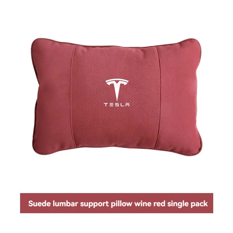Tesla Car Neck & Lumbar Support Pillow – Compatible with Model 3, Y, S, X, and S-Class