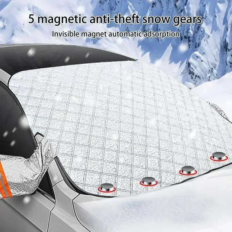 5-Magnet Magnetic Windshield Visor Cover for Snow — Front and Rear Windows