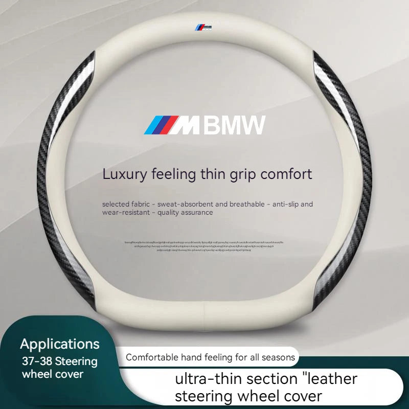 Anti-Slip Carbon Fiber Leather Steering Wheel Cover