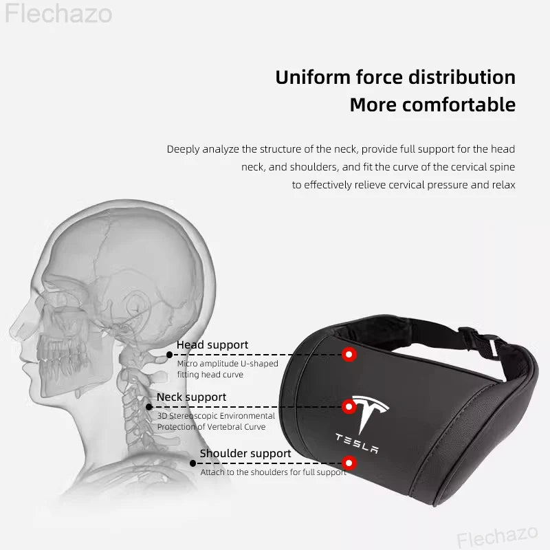 Tesla Leather Neck Support Pillow
