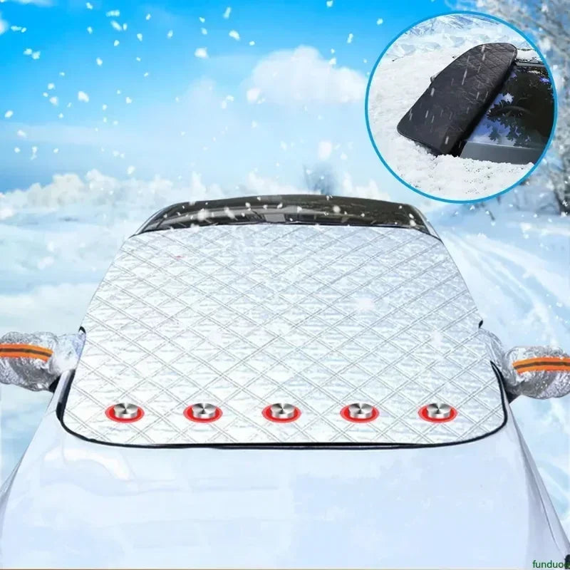 5-Magnet Magnetic Windshield Visor Cover for Snow — Front and Rear Windows